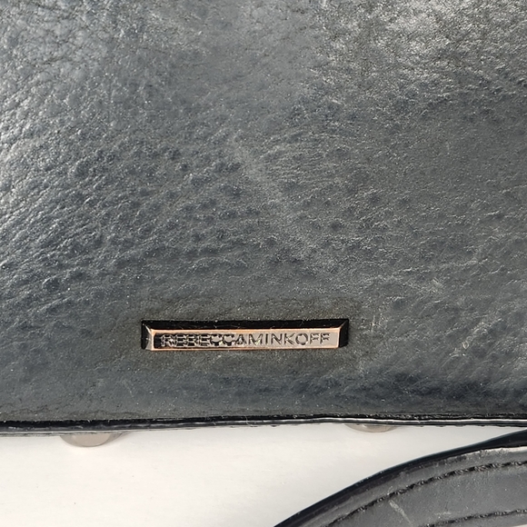 REBECCA MINKOFF Avery Handbag Black Leather Chain Strap Crossbody Small Purse - Picture 3 of 11